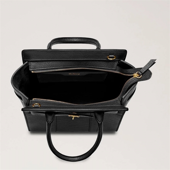 Mulberry Mini Zipped Bayswater Black Small Classic Grain